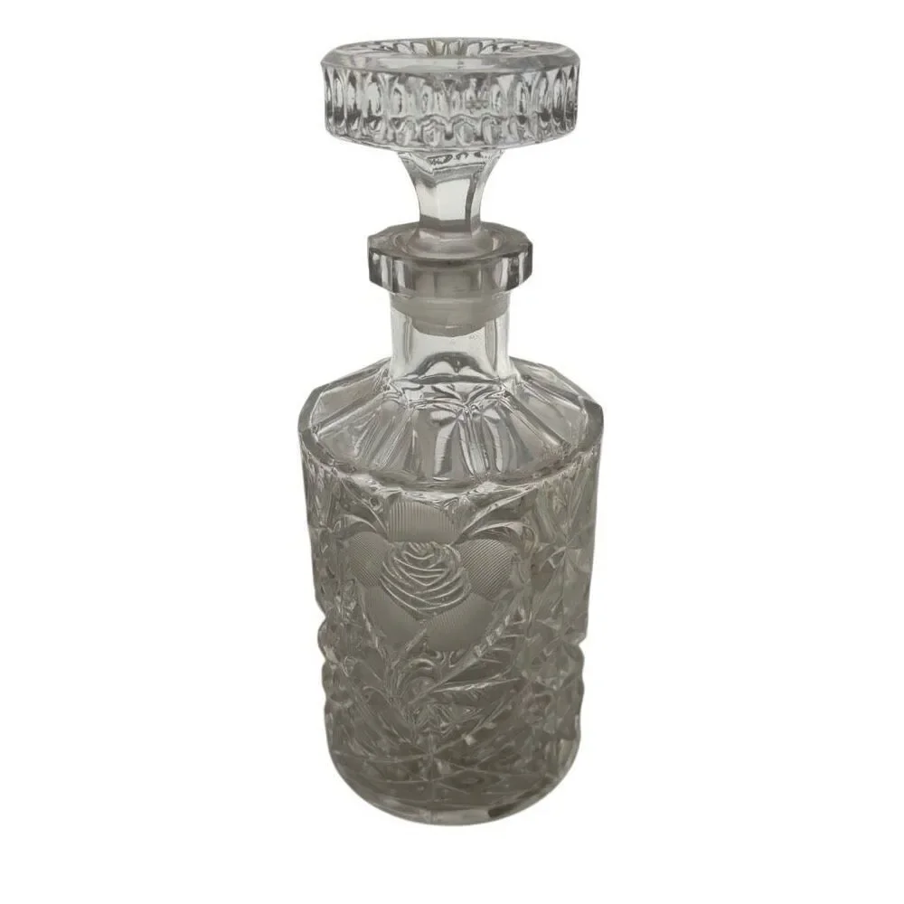 Vintage Etched Glass Daisy Flower Decanter *Read*